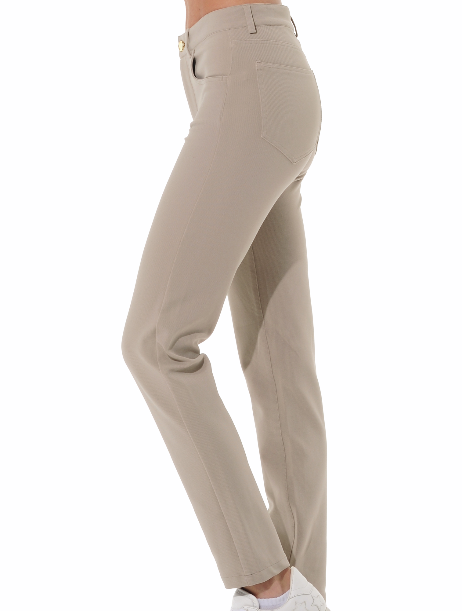 Twill Bi-Stretch long straight cut pants light taupe | 36